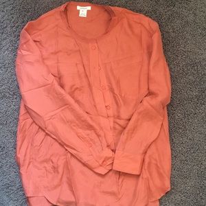 Sundance orange rust silk blouse. Like new